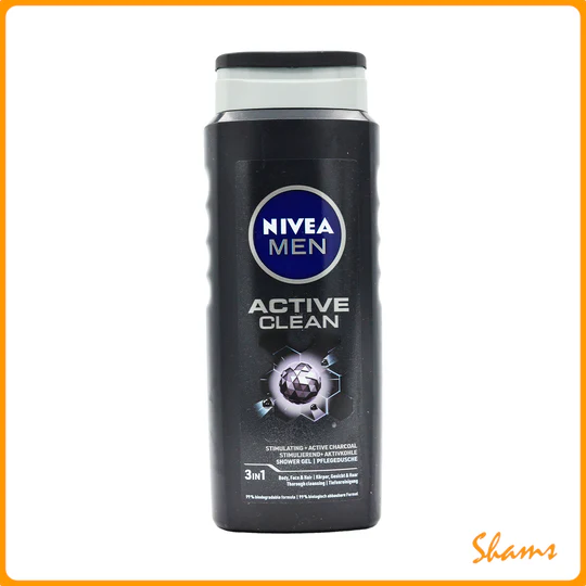 Nivea Active Clean Stimulating + Active Charcoal 3 in 1 Shower Gel 500ml